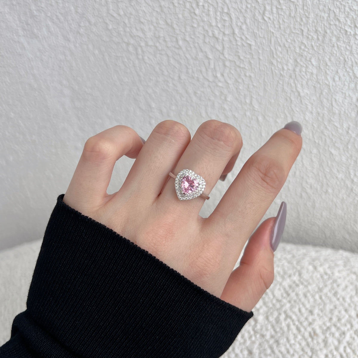 [Love's Uplift]Delicate Ebullient Heart Shape Wedding Ring