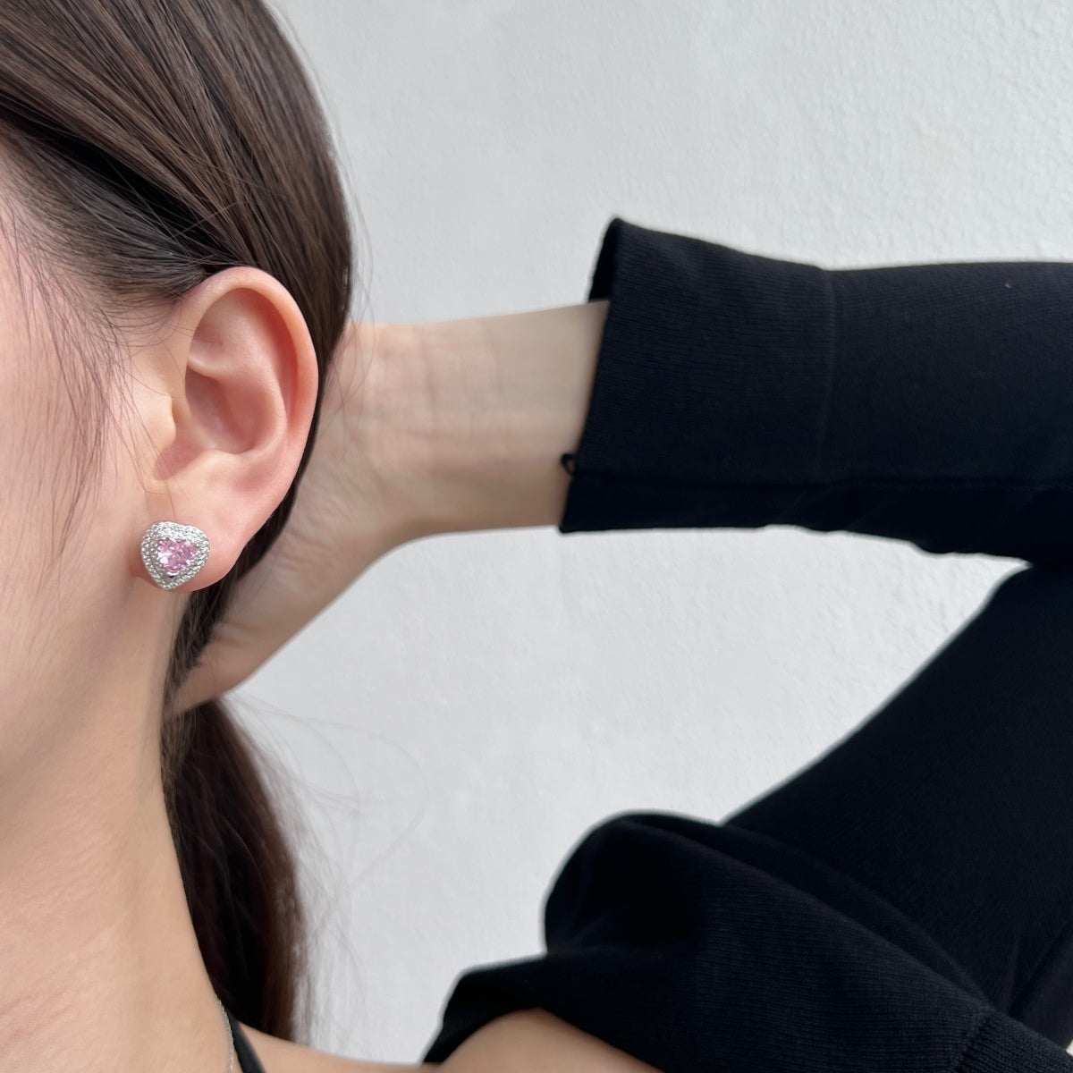 [Love's Uplift]Dazzling Heart Shape Lover Earrings