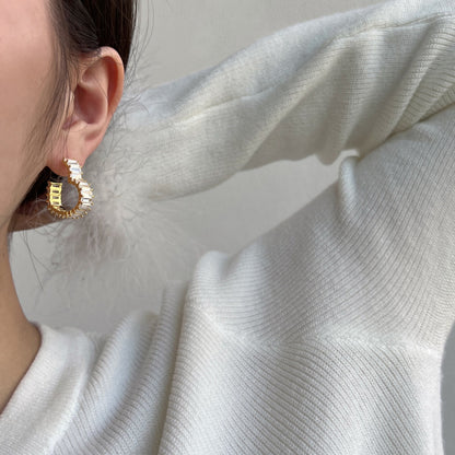 [Love's Uplift]Radiant Heart Cutout Earrings