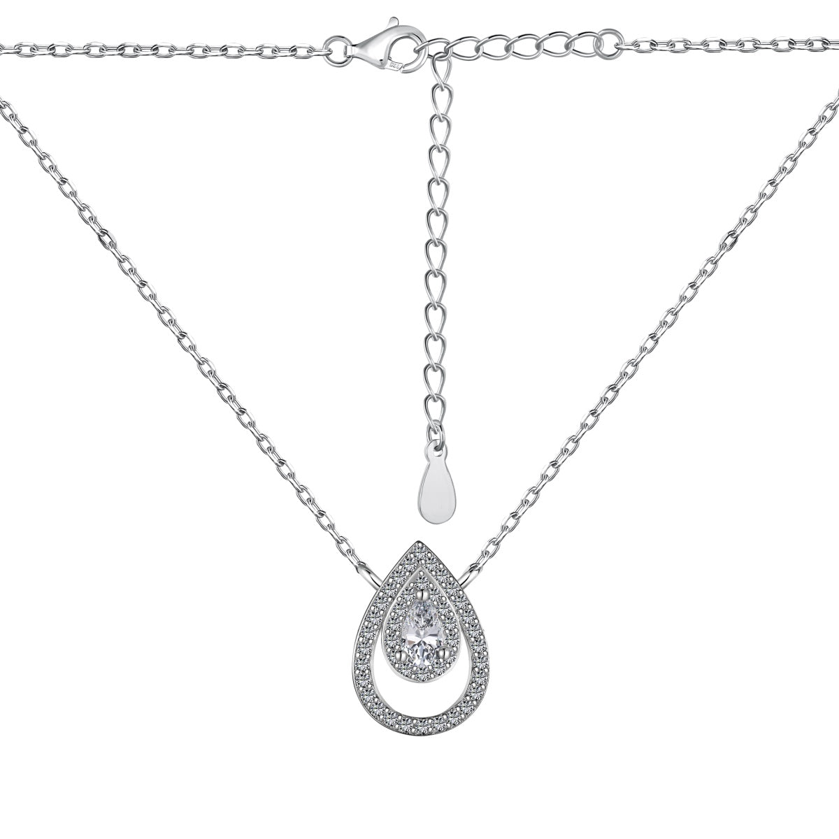 [Love's Uplift]Sparkling Pear Cut Necklace