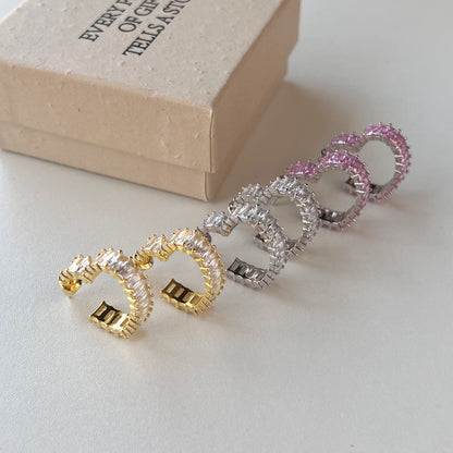 [Love's Uplift]Radiant Heart Cutout Earrings