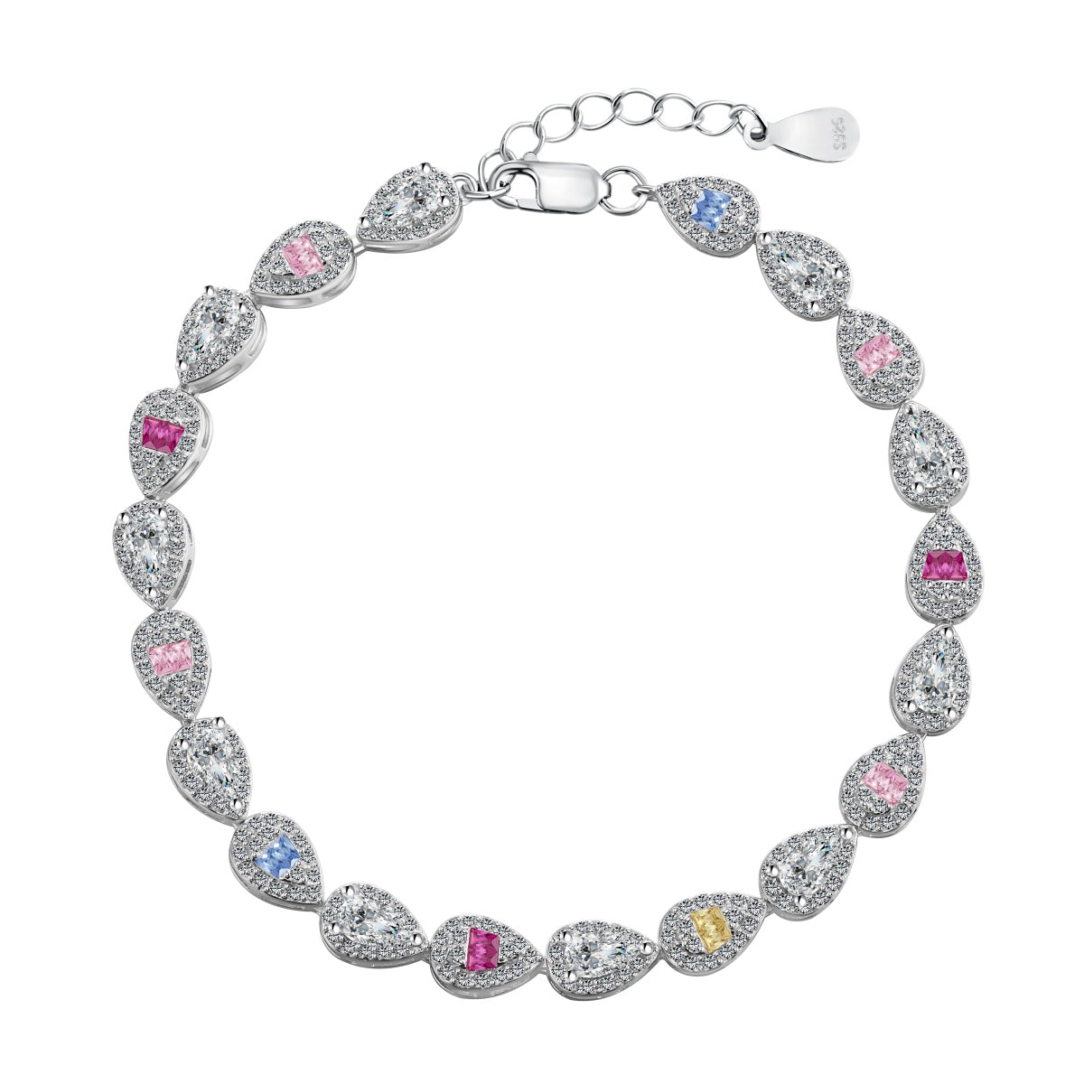 [Love's Uplift]0.25 Carat Radiant Water Drop Shape Daily Bracelet