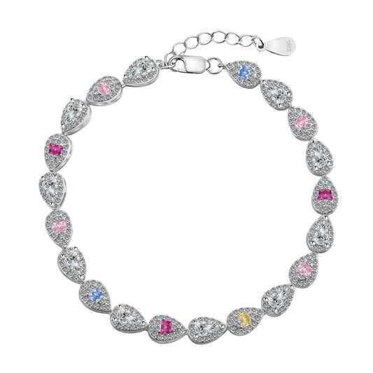 [Love's Uplift]0.25 Carat Radiant Water Drop Shape Daily Bracelet