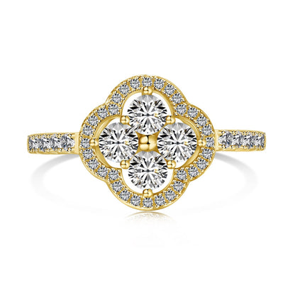 [Love's Uplift]Four Leaf Clover Flower Design Ring