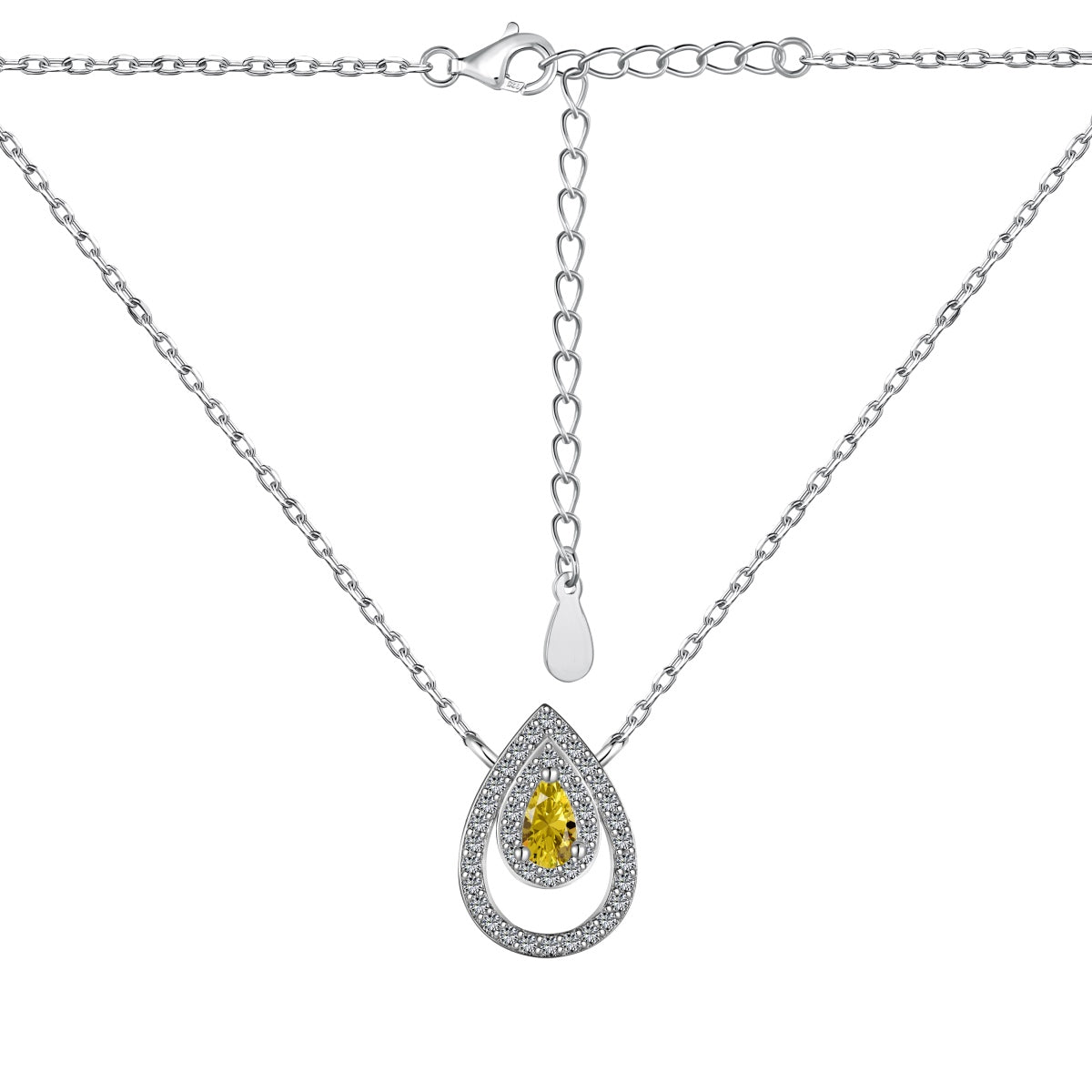 [Love's Uplift]Sparkling Pear Cut Necklace