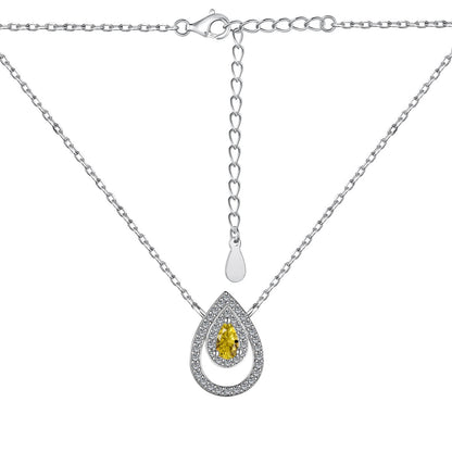 [Love's Uplift]Sparkling Pear Cut Necklace