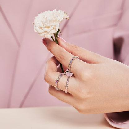 [Love's Uplift]Radiant Sparkling Round Cut Daily Ring