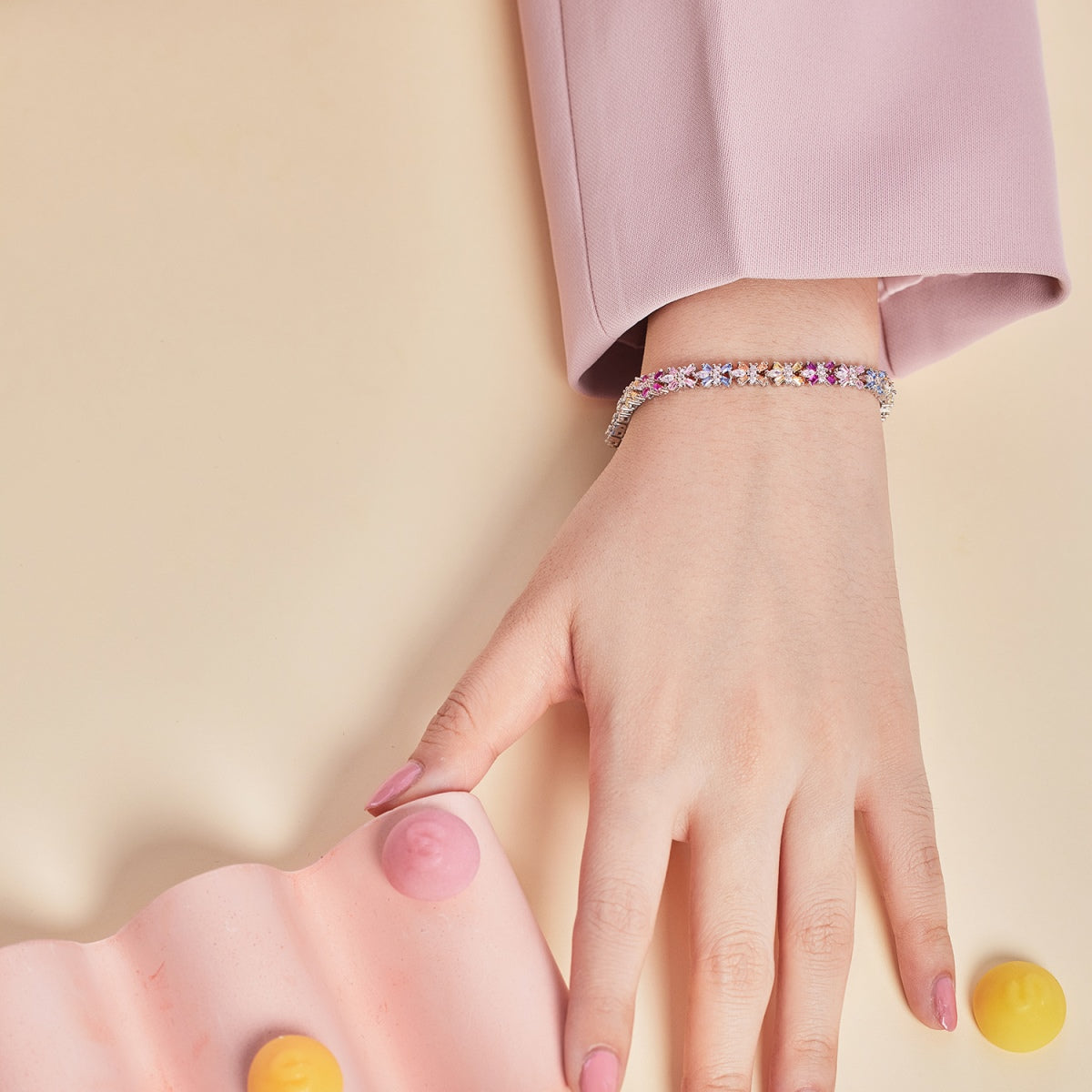 [Love's Uplift]Radiant Colorful Emerald Cut Party Bracelet