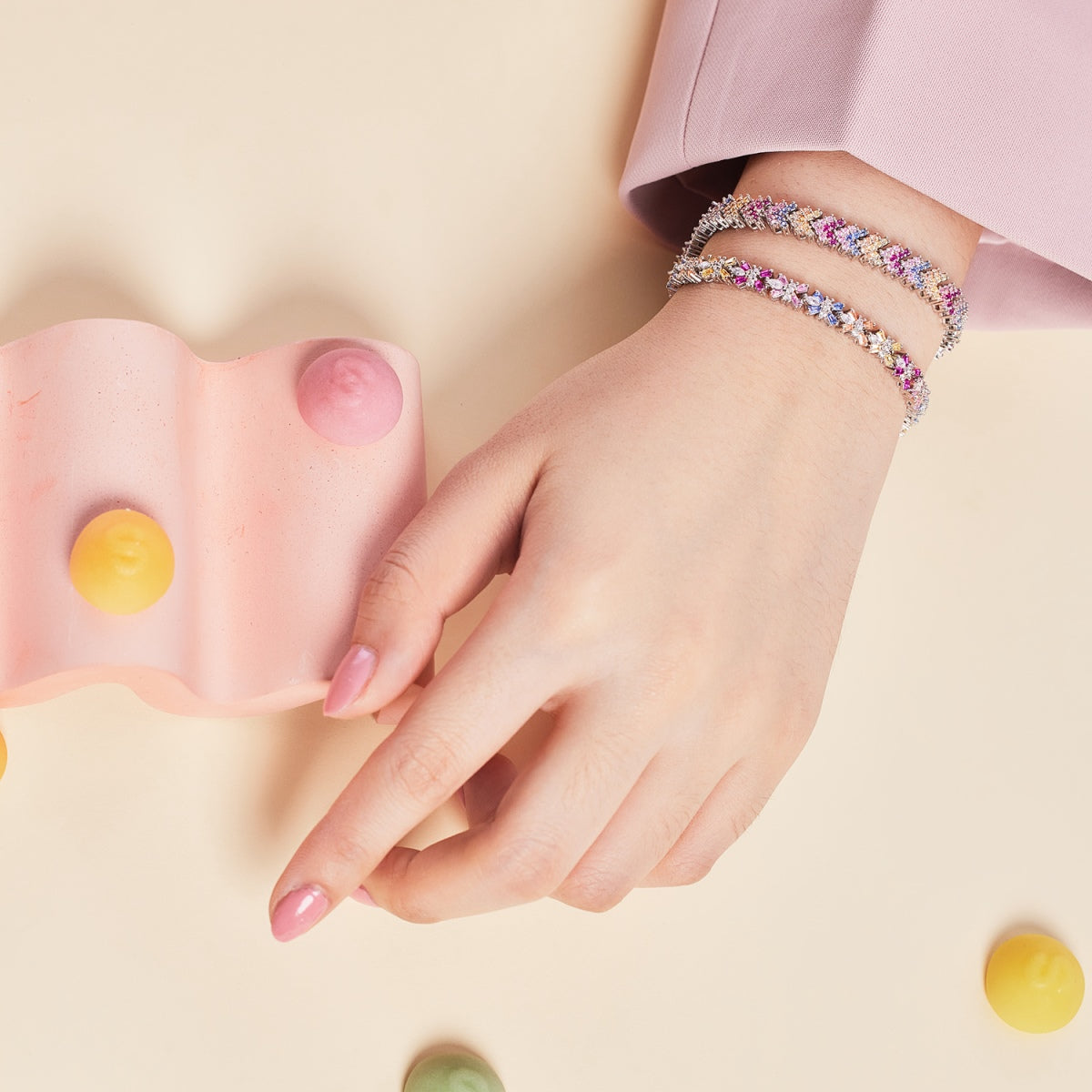 [Love's Uplift]Ornate Sparkling Round Cut Party Bracelet