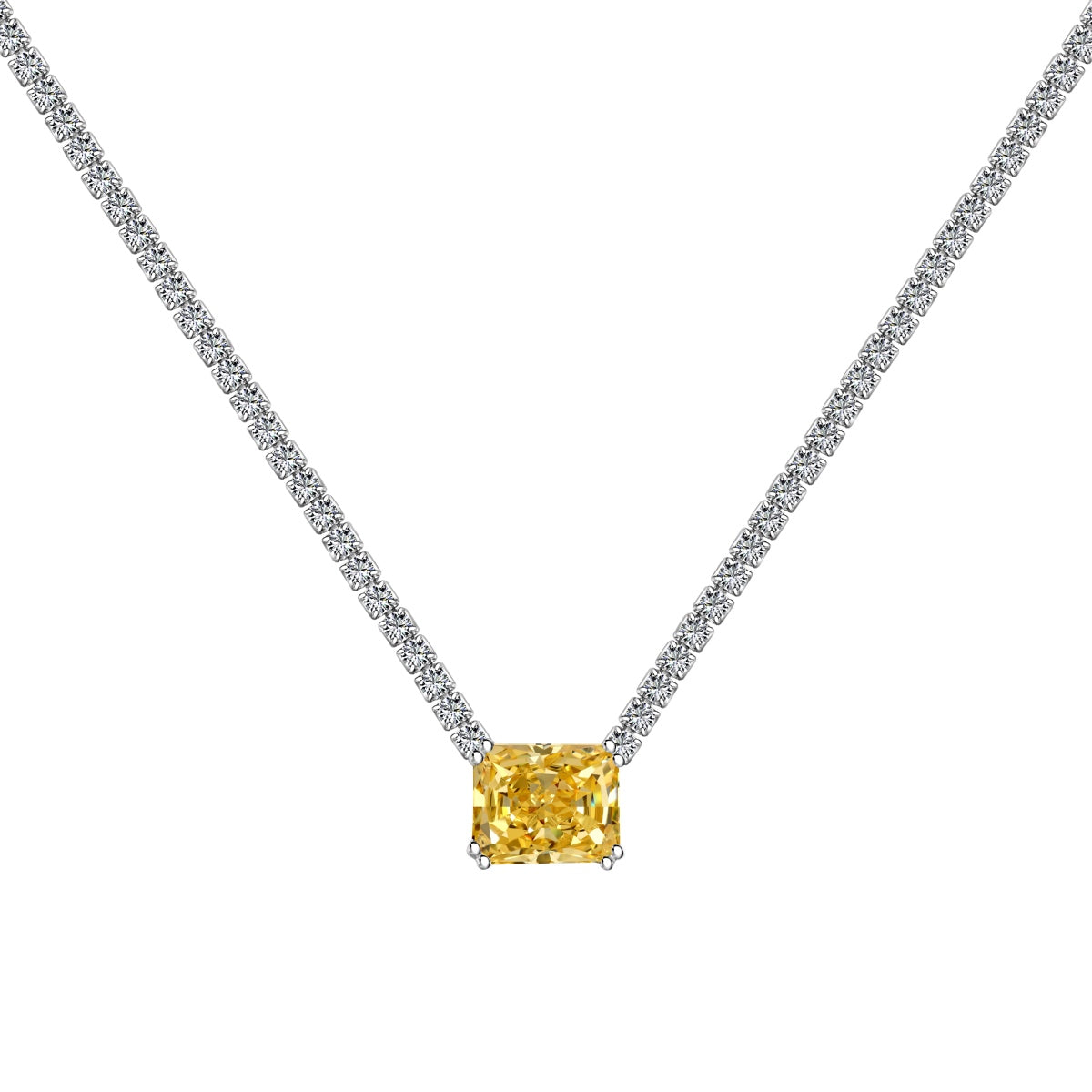 [Love's Uplift]4.0 Carat Elegant Radiant Cut Necklace