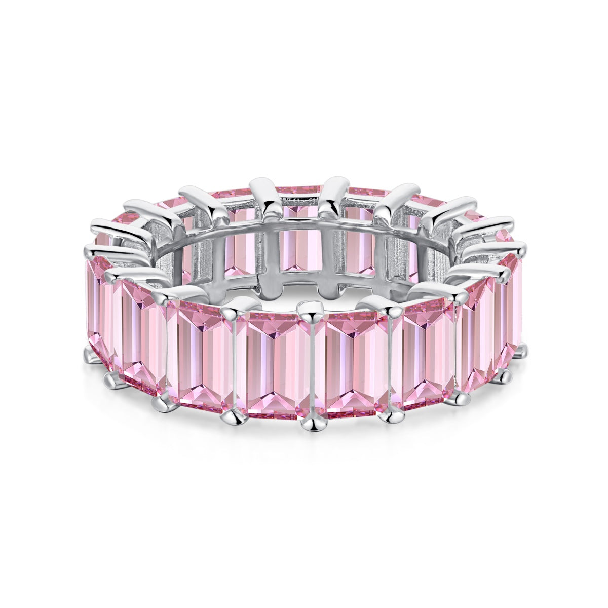 [Love's Uplift]0.75 Carat Elegant Emerald Cut Tennis Ring