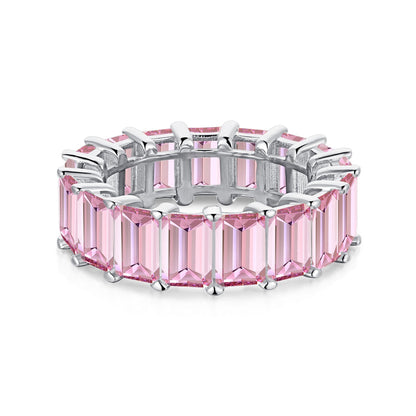 [Love's Uplift]0.75 Carat Elegant Emerald Cut Tennis Ring