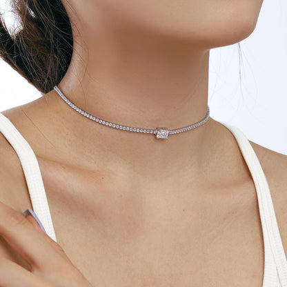 [Love's Uplift]2.0 carat Ornate Emerald Cut Necklace
