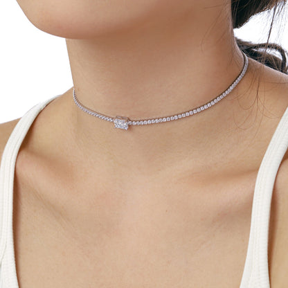 [Love's Uplift]2.0 carat Ornate Emerald Cut Necklace