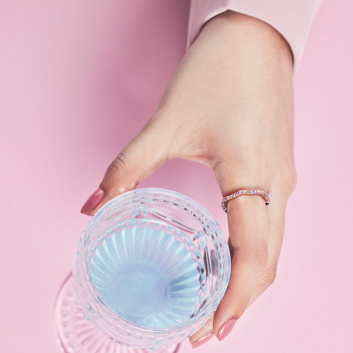 [Love's Uplift]Dainty Colorful Round Cut Party Ring