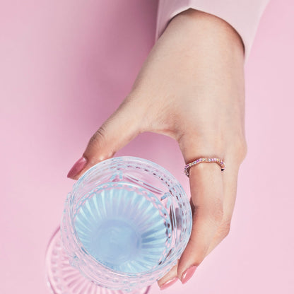 [Love's Uplift]Dainty Colorful Round Cut Party Ring