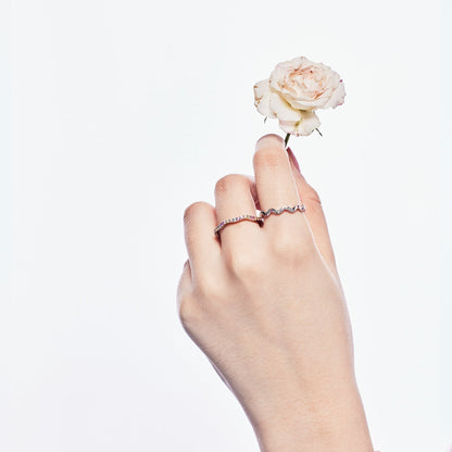 [Love's Uplift]Dainty Colorful Round Cut Party Ring