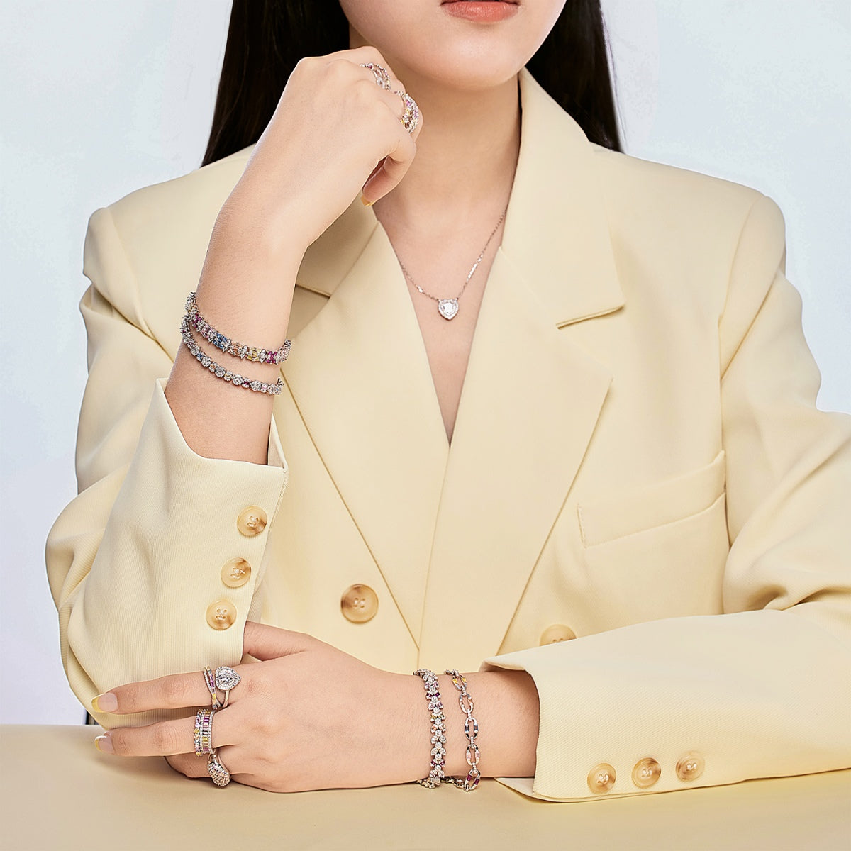 [Love's Uplift]Delicate Colorful Multi Cut Party Bracelet