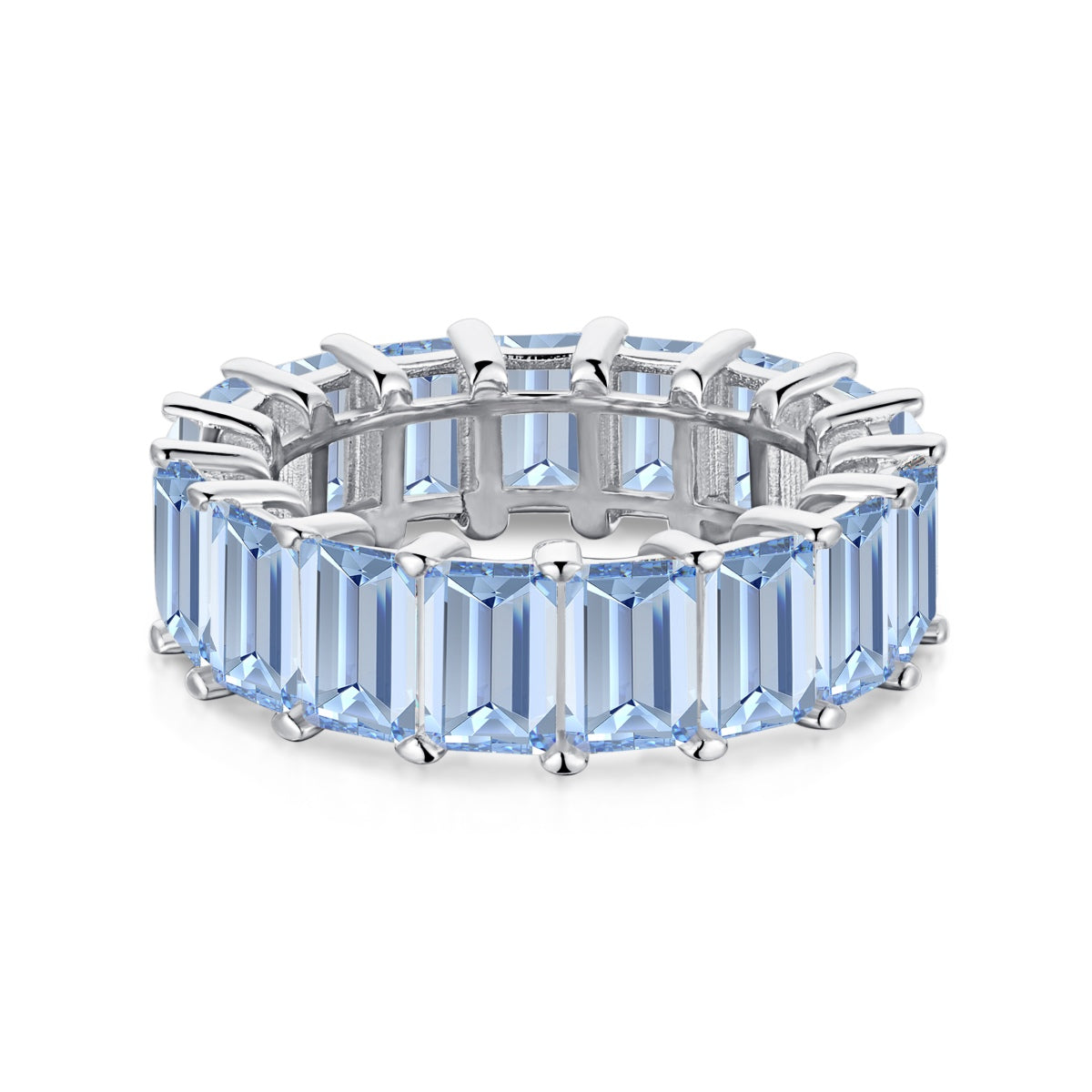 [Love's Uplift]0.75 Carat Elegant Emerald Cut Tennis Ring