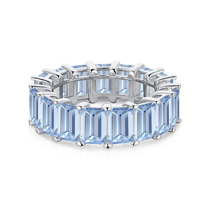 [Love's Uplift]0.75 Carat Elegant Emerald Cut Tennis Ring