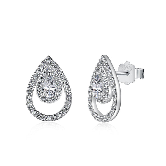 [Love's Uplift]Sparkling Delicate Water Drop Shape Daily Earrings