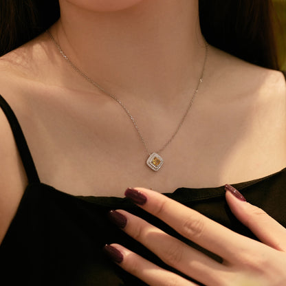 [Love's Uplift]Sparkling Asscher Cut Necklace