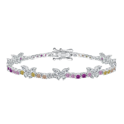 [Love's Uplift]Ornate Colorful Butterfly Shape Round Cut Daily Bracelet