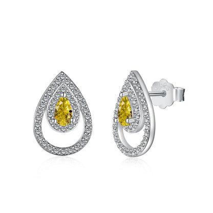 [Love's Uplift]Sparkling Delicate Water Drop Shape Daily Earrings