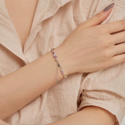 [Love's Uplift]Ornate Colorful Butterfly Shape Round Cut Daily Bracelet