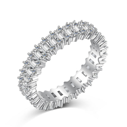 [Love's Uplift]Splashy Ornate Emerald Cut Cocktail Ring