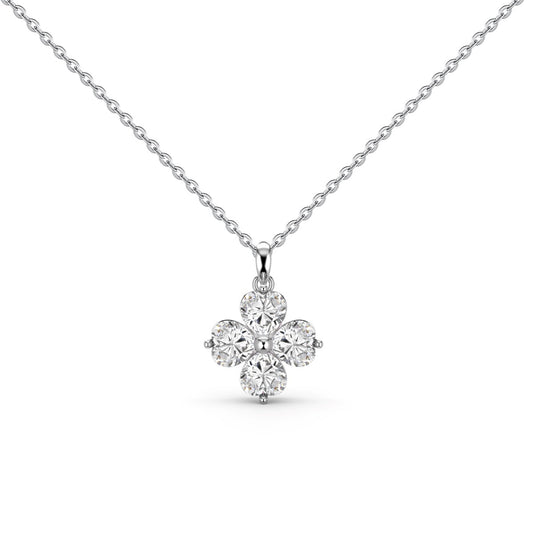 [Love's Uplift]Heart-Shaped Four-Leaf Clover Bead Necklace