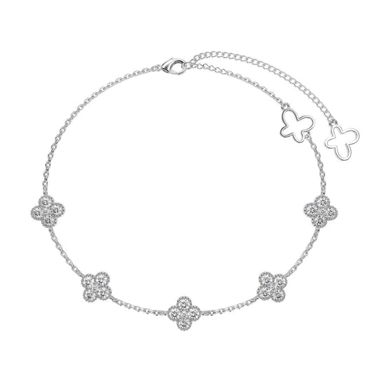[Love's Uplift]Four-Leaf Clover Hollow Butterfly Bracelet