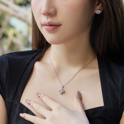 [Love's Uplift]Heart-Shaped Four-Leaf Clover Bead Necklace