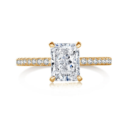 [Love's Uplift]2.0 Carat Dazzling Sparkling Radiant Cut Party Ring