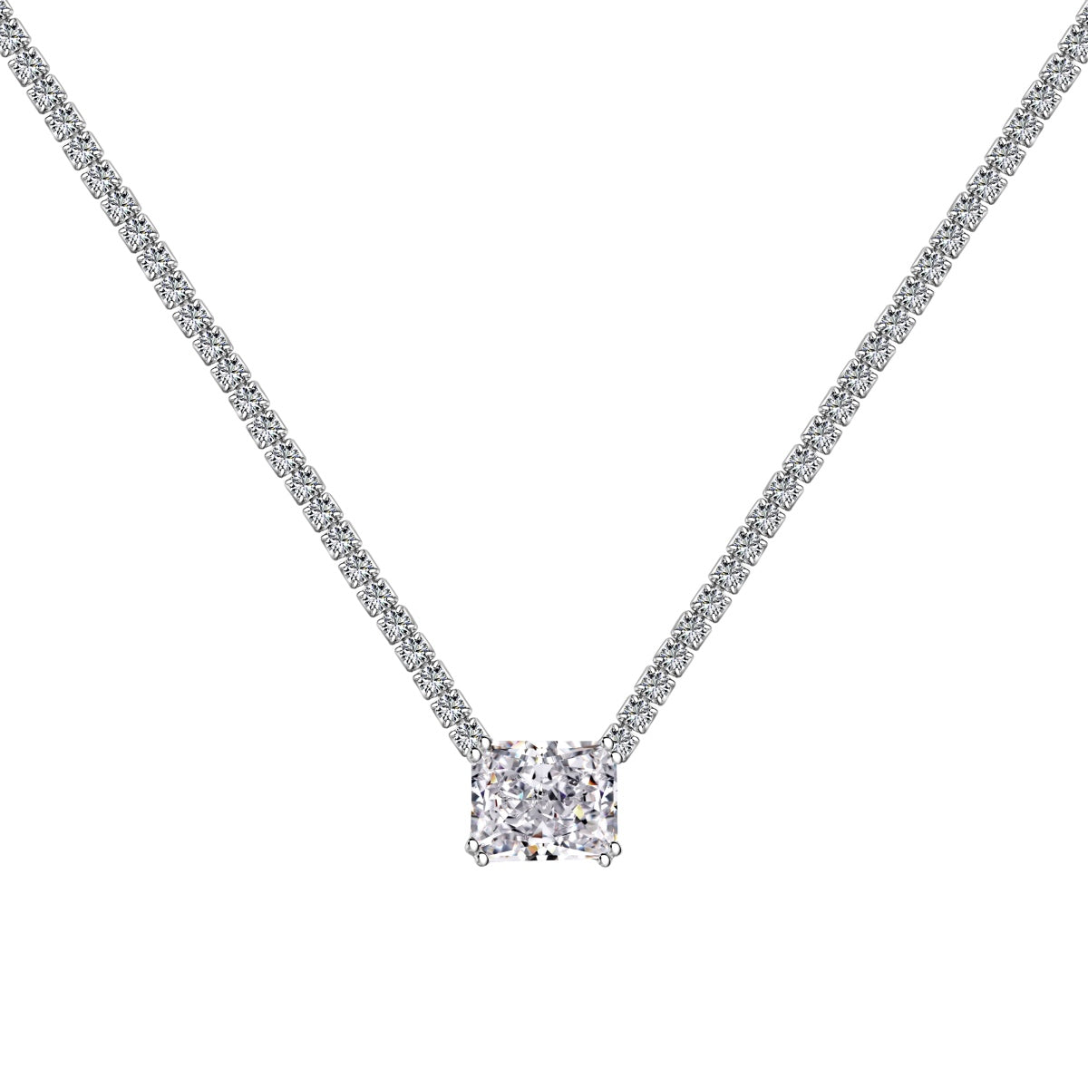 [Love's Uplift]4.0 Carat Elegant Radiant Cut Necklace
