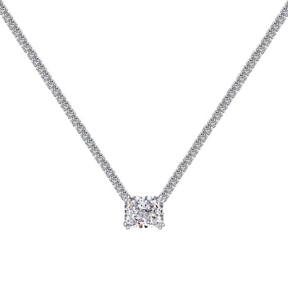 [Love's Uplift]4.0 Carat Elegant Radiant Cut Necklace