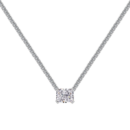 [Love's Uplift]4.0 Carat Elegant Radiant Cut Necklace