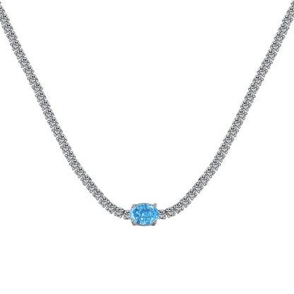 [Love's Uplift]1.0 Carat Shining Oval Cut Necklace