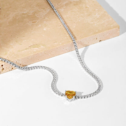 [Love's Uplift]2.0 Carat Sparkling Tennis Heart Cut Necklace