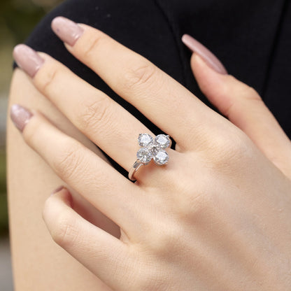 [Love's Uplift]Four-Leaf Clover Eight-Pointed Star Ring