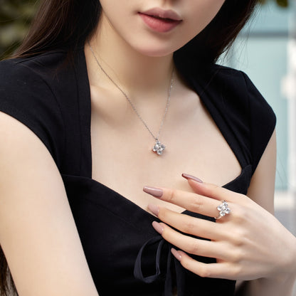 [Love's Uplift]Four-Leaf Clover And Eight-Pointed Star Necklace