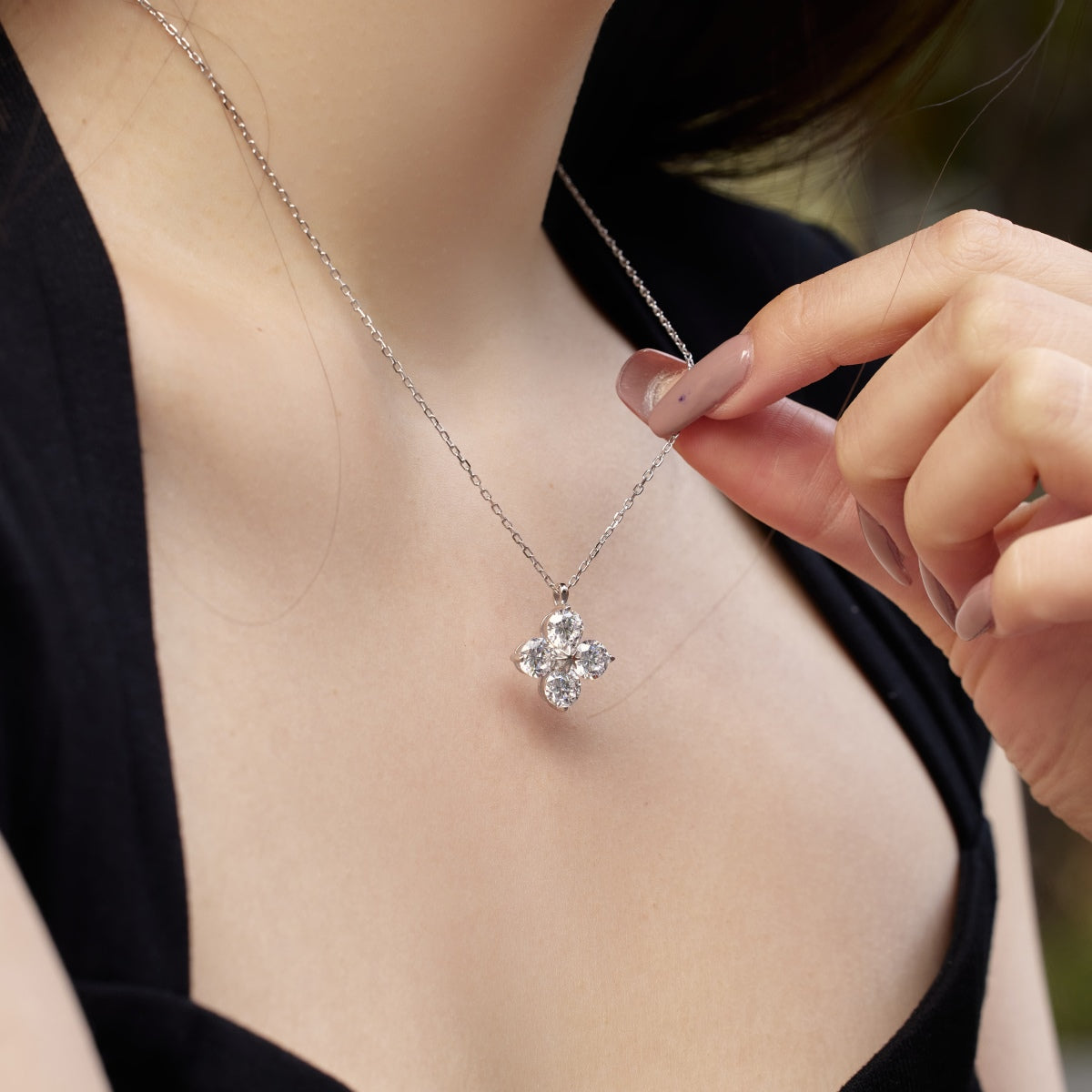 [Love's Uplift]Four-Leaf Clover And Eight-Pointed Star Necklace