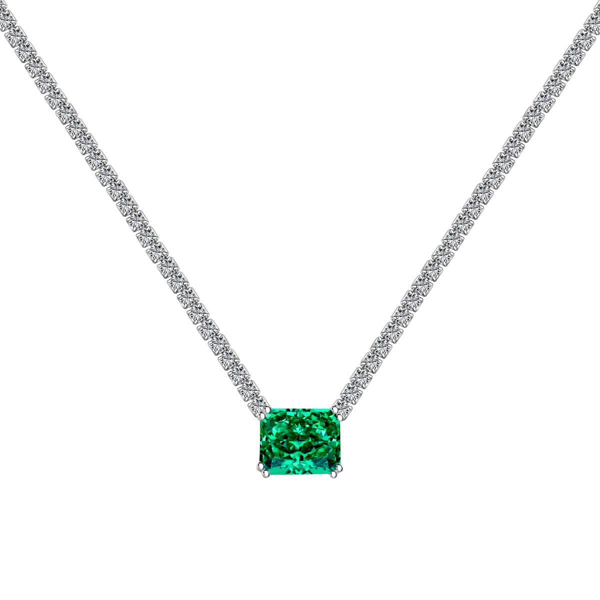 [Love's Uplift]4.0 Carat Elegant Radiant Cut Necklace