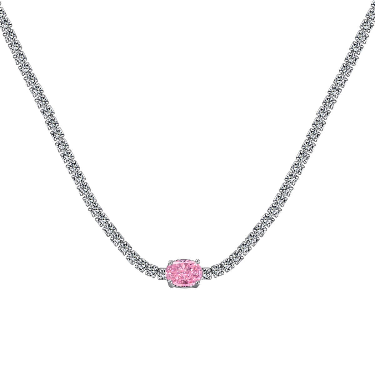 [Love's Uplift]1.0 Carat Shining Oval Cut Necklace