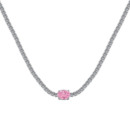 [Love's Uplift]1.0 Carat Shining Oval Cut Necklace