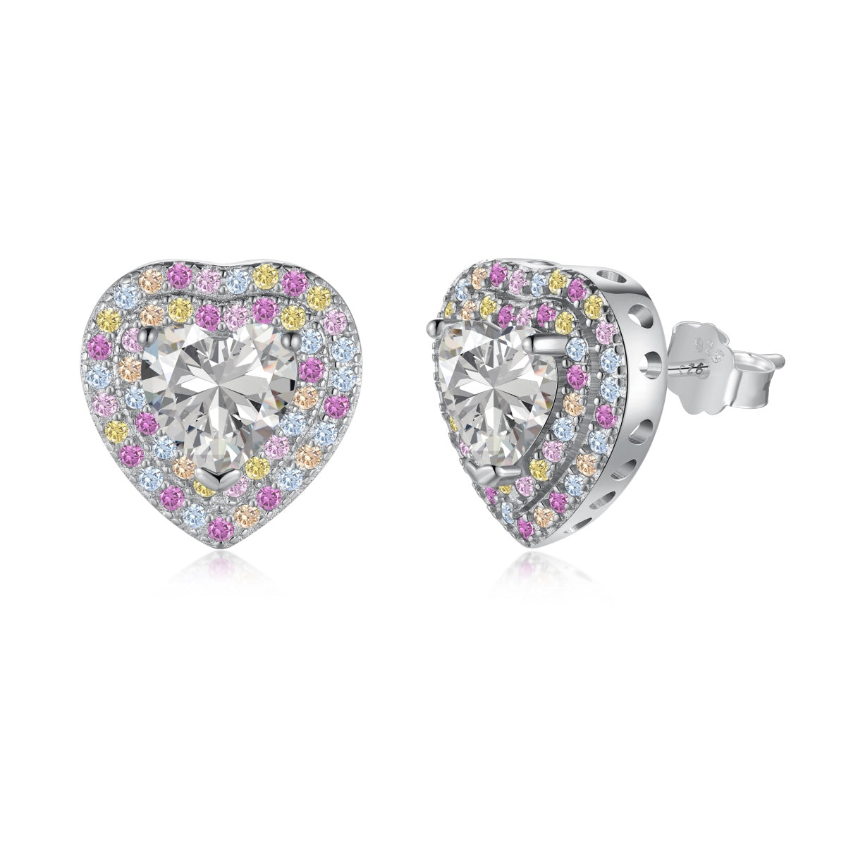 [Love's Uplift]Dazzling Heart Shape Lover Earrings