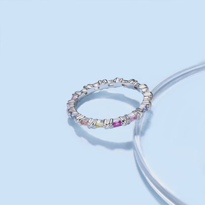 [Love's Uplift]Charming Colorful Round Cut Daily Ring