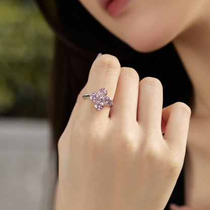 [Love's Uplift]Four-Leaf Clover Eight-Pointed Star Ring