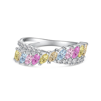 [Love's Uplift]Unique Colorful Marquise Cut Daily Ring