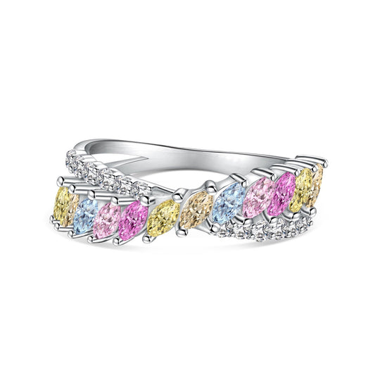 [Love's Uplift]Unique Colorful Marquise Cut Daily Ring
